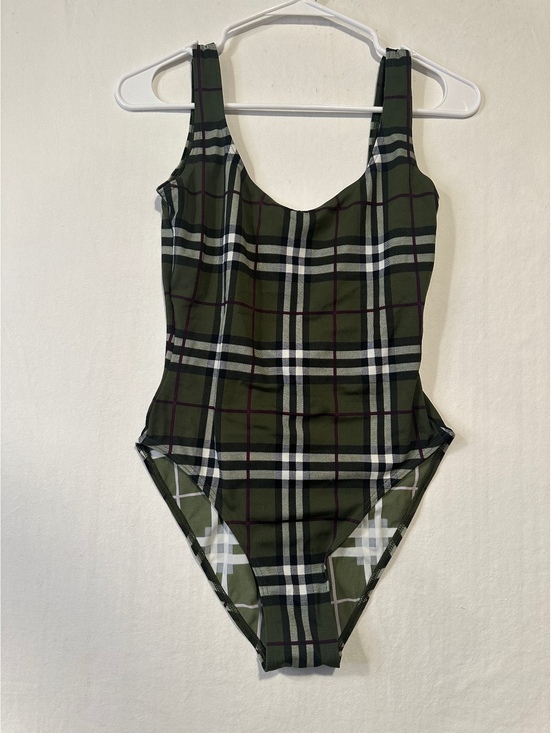 Burberry Other - Burberry London Vintage Green Plaid One Piece Swimsuit Made in Italy M